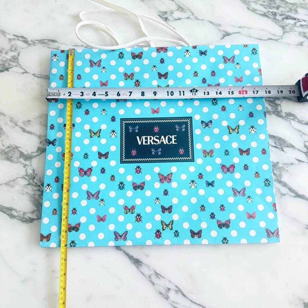 Versace Dua Lipa La Vacanza Butterfly Ladybug Polka Dot Large Shopping Gift Bag